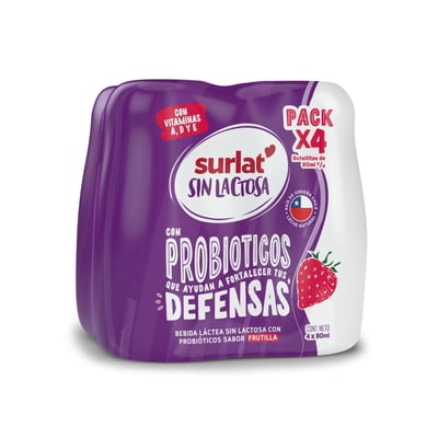 Bebida Láctea Sin Lactosa Con Probióticos Sabor Frutilla 320