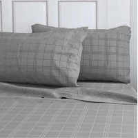 Genérico - Set Sabanas 210 Hilos 1.5 Plaza Color Gris