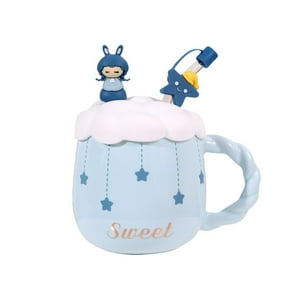 El Eden - Tazón, Mug Diseños De Anime, Incluye Tapa Silicona, Bombilla Celeste