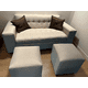 thumbnail image 3 of Sofa Dos Cuerpos Mas Dos Puff Beige Lino, 3 of 3