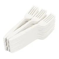 Genérica - Tenedores Compostables Pack 50 Und Blancos Postres Fiestas