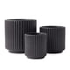 thumbnail image 1 of Set 3 Maceteros Macetas De Ceramica Para Plantas Decoracion negro Acanalado, 1 of 9