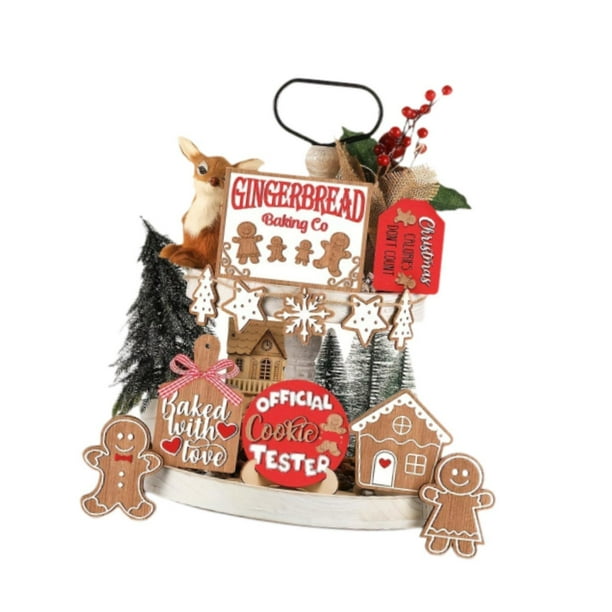 Juego De 12 Bandejas Decorativas Navideñas Escalonadas Con Encanto Rústico Para El Interior Del Hogar