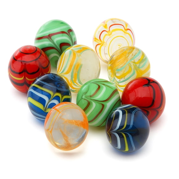 Glass Shooter Marbles ARSUK, tamaño grande, 25 mm/1 pulgada, 10 unidades