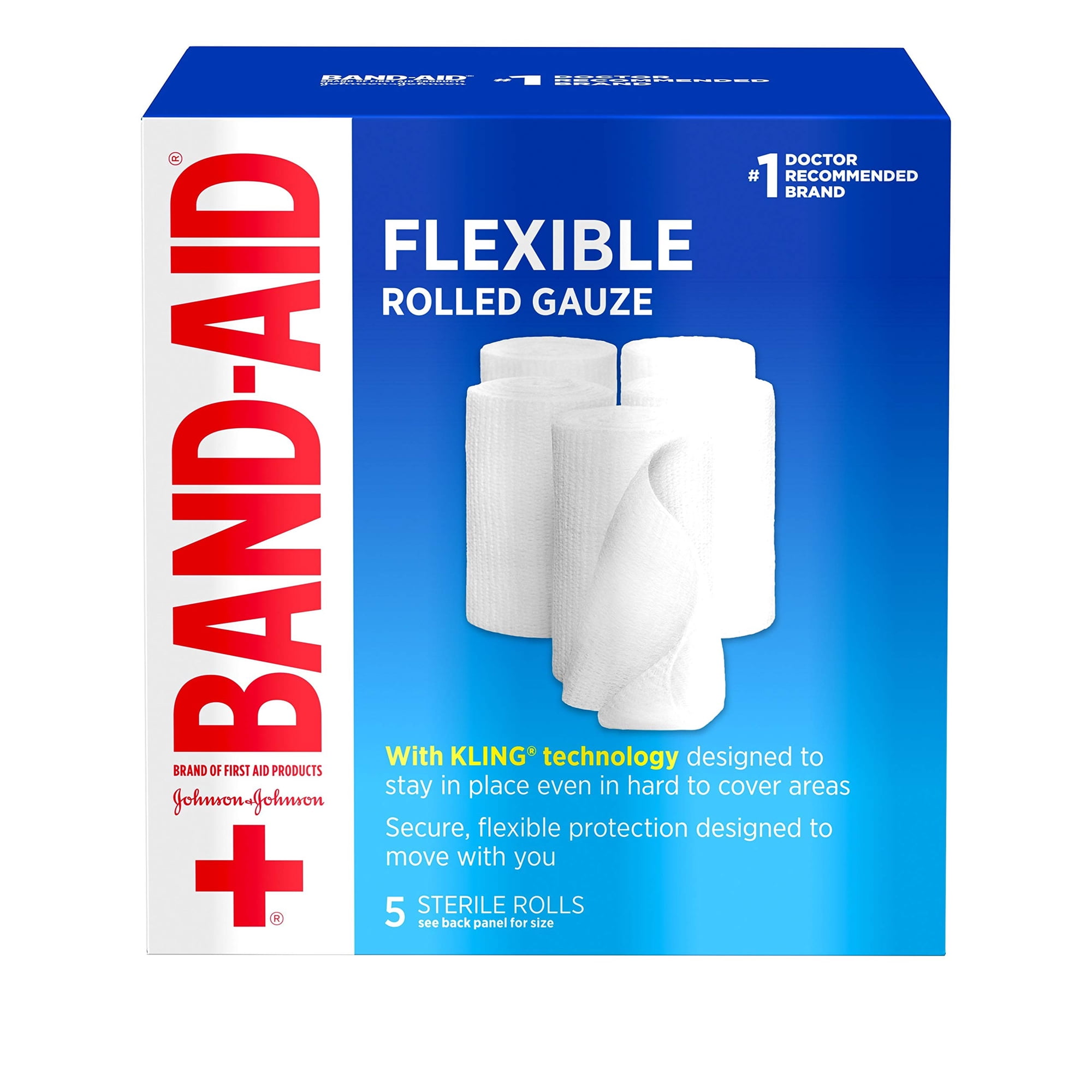 Band-aid - Tirita De Gasa, Enrollada, Flexible, De La Marca, 3 Cm X 2 M, 5 Unidades