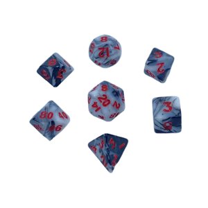 Bothyi - Juego De Dados De Poliedro Portátil De 7 Piezas Juego De Dados Multicolores Para Juego De Mesa Gris