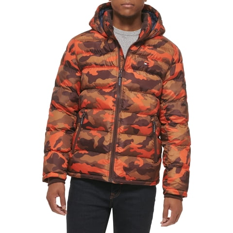 Chaqueta Tommy Hilfiger Para Hombre, Con Capucha, Color Naranja Camuflado