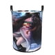 thumbnail image 1 of Demon Slayer Nezuko Cesta de lavandería de gran capacidad redonda con asa, bolsa para ropa sucia plegable, almacenamiento para dormitorio, baño y lavadero 44x35 cm, 1 of 6