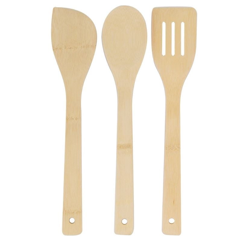 Haus - Set Utensilios De Bambú 3 Piezas Natural