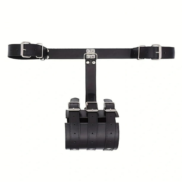 1 Set Bdsm Discipline Belt Harness Full Body Faux Leather Adjustable Hand Back Restraint Bondage Band Arm Binder Wrist Cuffs Gloves Sleeve Adult Couple Flirting Training Game Prop Sex Toy, Type A & B