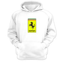 Genérico - Polerón Canguro Ferrari Blanco Talla Xs Unisex
