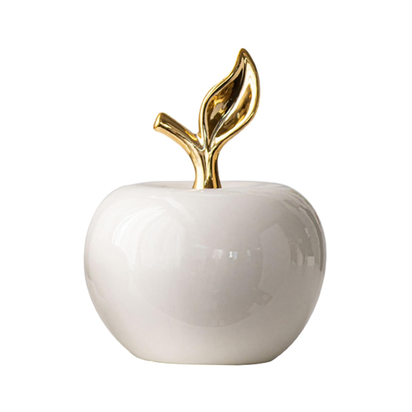 Magideal - Estatua De Manzana De Cerámica, Figurita De Manzana, Colección De Regalos, Escultura De Fruta De Mesa, Adorno Para Comedor, Hogar, Estantería, Decorac Grande