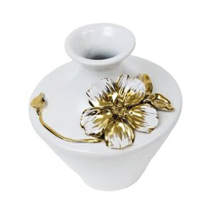Magideal - Florero Decorativo Minimalista, Maceta De Arreglo Floral, Jarrón Blanco De Cerámica, Florero Para Pieza Central De La Habitación, Mantel, Mesa,