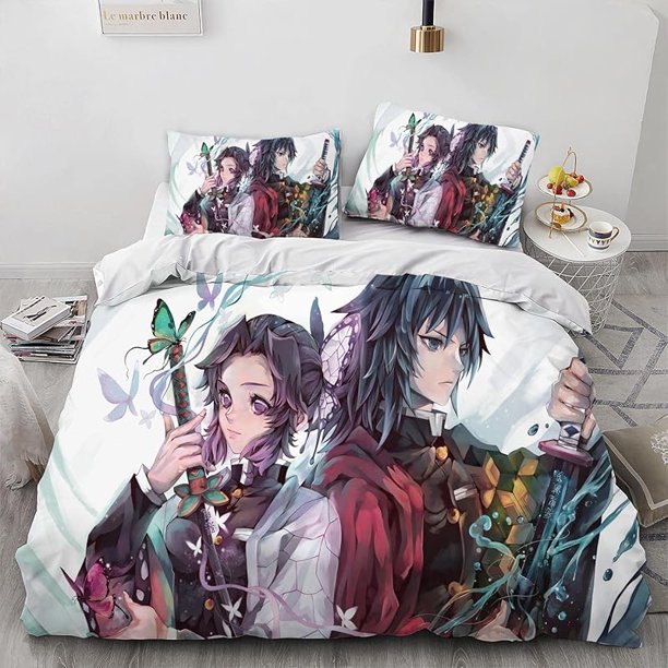 Anime -Duvet Cover 3 Piece -Bedding SetTeen- Anime Comfortable-Cover Set Super Soft Duv-et -Cover -with Pillowcase