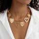 thumbnail image 5 of Collar Vpanda con charms de corazón chapado en oro, apilable, 5 of 9