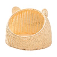 Magideal - Cama Para Gatos Casa Para Gatos Cojín Para Dormir Para Gatos Tejido De Ratán Respirable Escondite Para Gatos Refrigeración Condominios Para Mascotas 38Cmx28Cm