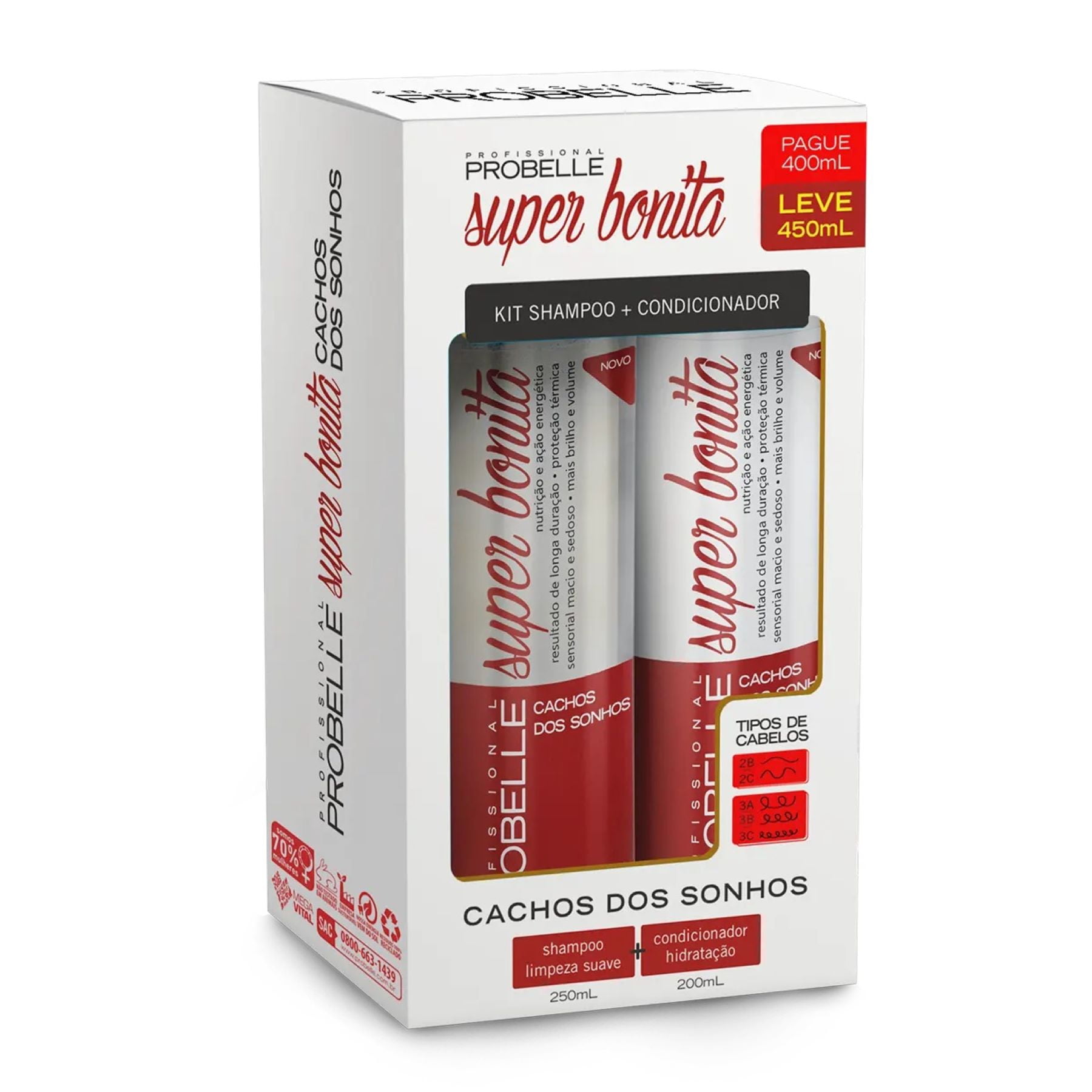 Probelle - Kit Shampoo Y Acondicionador Rizos De Ensueño