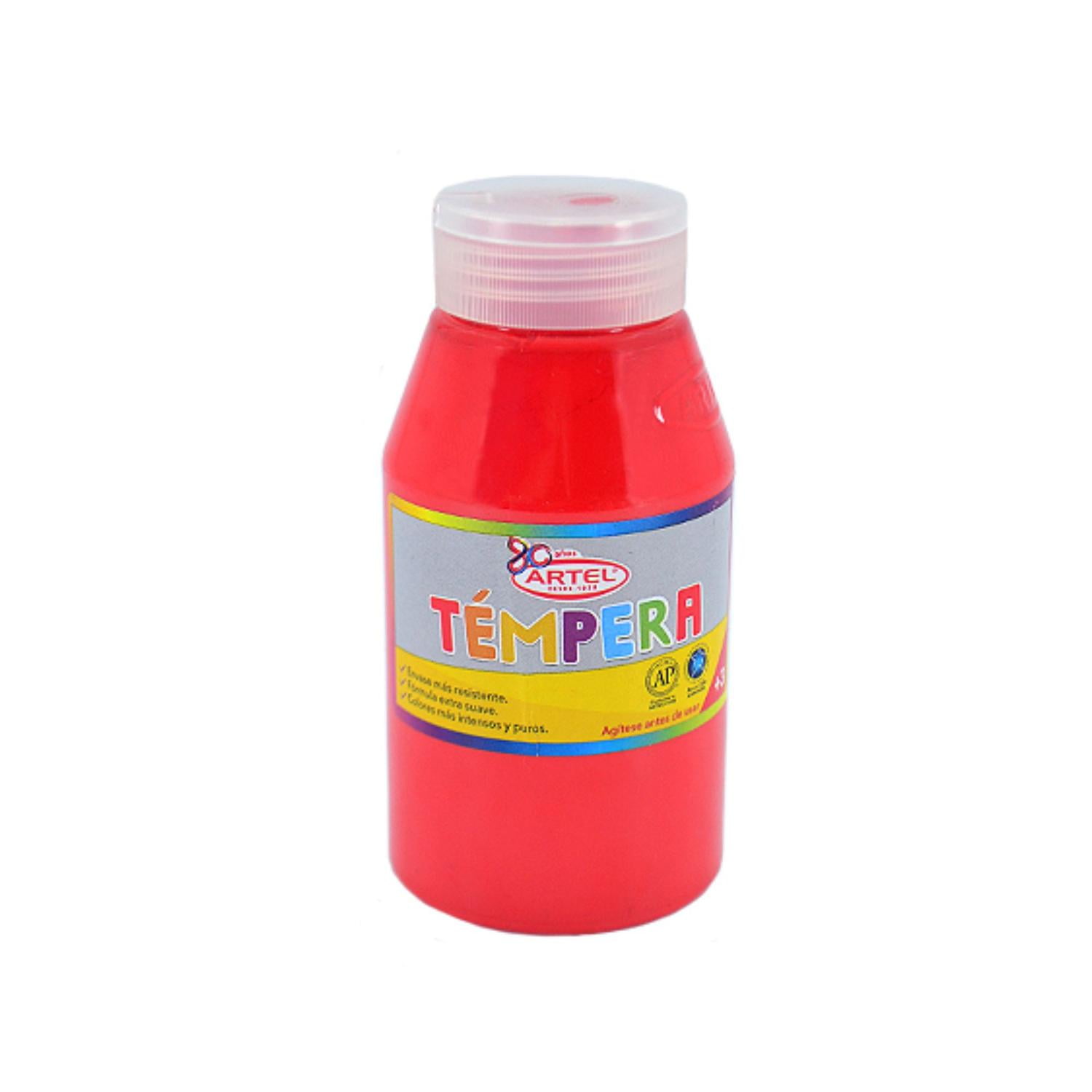 Frasco Tempera 250 Ml. Artel Rojo