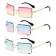 thumbnail image 1 of 3 pares de gafas de sol rectangulares sin montura, tintadas, vintage, transparentes, rectangulares, estilo Y2K, para mujeres y hombres., 1 of 5