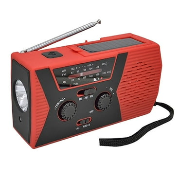 Linterna De Radio Meteorológica De Emergencia Con Manivela Solar Multifuncional Roja