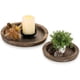thumbnail image 1 of Candelabro rústico de madera con bandeja - Pequeño plato decorativo de madera para velas de pilar, ideal para cocina, encimera, mesa de centro, organizador, decoración del hogar, centro de mesa de bod, 1 of 7