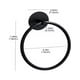thumbnail image 1 of 1pc, Round Punch-free Stainless Steel Towel Ring, Black Bathroom Toilet Towel Hanger, Hanging Ring, 1 of 2