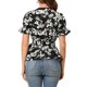thumbnail image 3 of INSPIRE CHIC Blusa de Mujer con Peplum Envolvente, Verano Floral, Manga Corta, Volante, Cuello en V, Camisas con Cinturón, Negro-Blanco L, 3 of 6