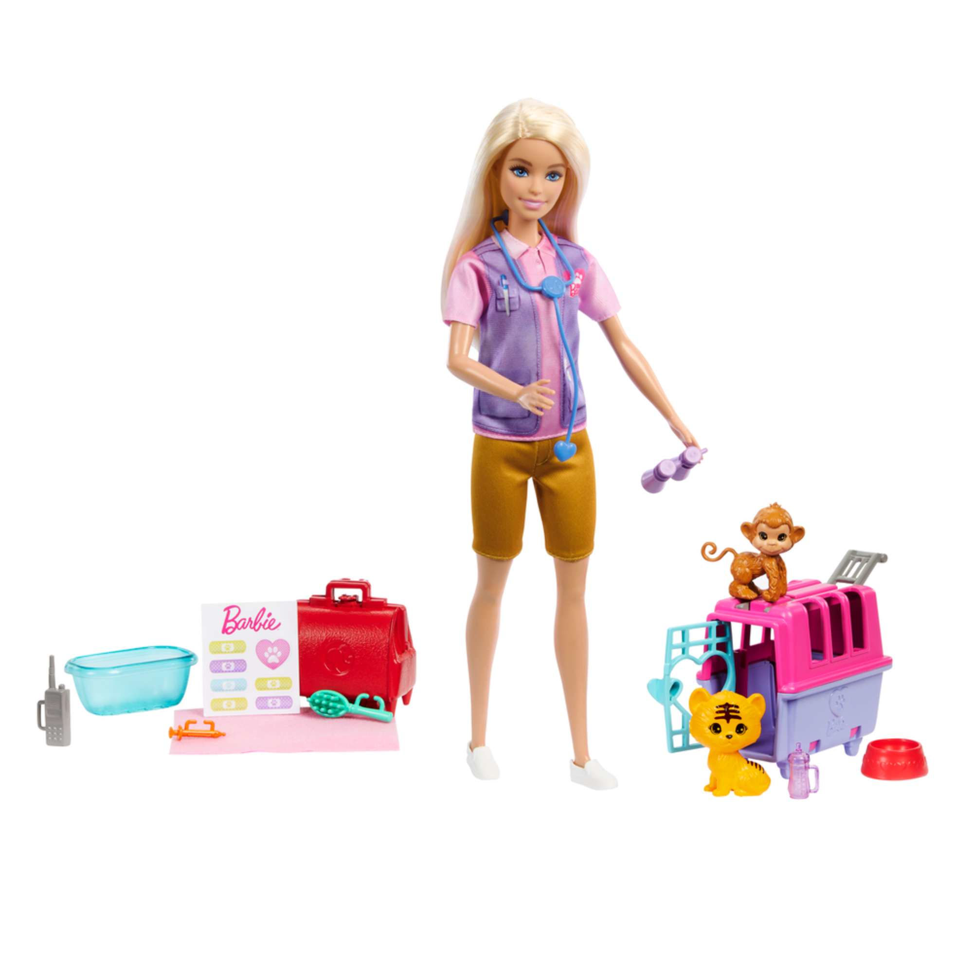 Set Rescate Animales La Selva - Barbie - Cabello Rubio