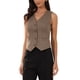 thumbnail image 4 of INSPIRE CHIC Chaleco de Rayas sin Mangas con Cuello en V y Botones para Mujer con Cinturón Trasero para Trabajo y Casual M Café, 4 of 6