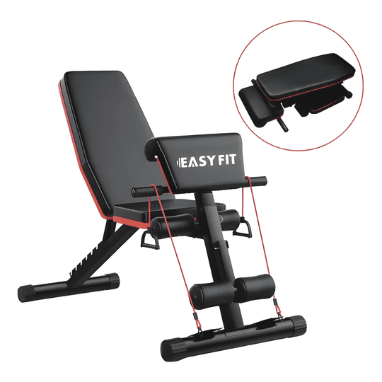 Genérico - Banco De Pesas Reclinable Easy Fit Elite-1052 Con Bandas