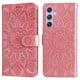 thumbnail image 1 of Funda tipo cartera FOXDOCK para Samsung Galaxy M54 5G , diseño girasol en relieve, cuero PU, cierre magnético, soporte y tarjetero, 1 of 5