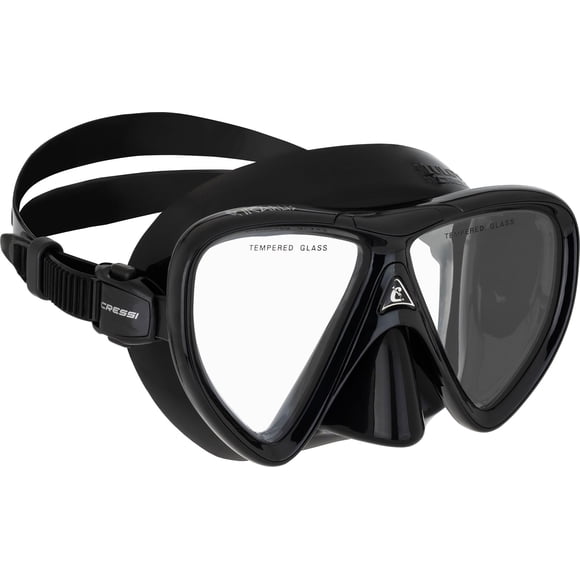 Máscara Cressi Ikarus de 2 lentes para adultos, color negro/negro