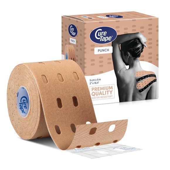 Cinta de Kinesiología CureTape Beige 5 cm x 5 m Perforada