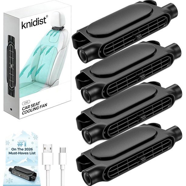 Ventilador asiento coche trasero USB recargable enfriamiento cuello 3 velocidades niños adultos