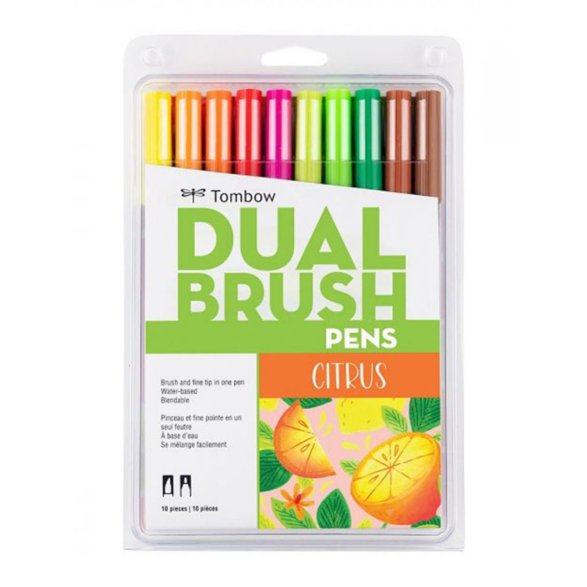 Set Marcadores Tombow Dual Brush Cítrico 10 Colores