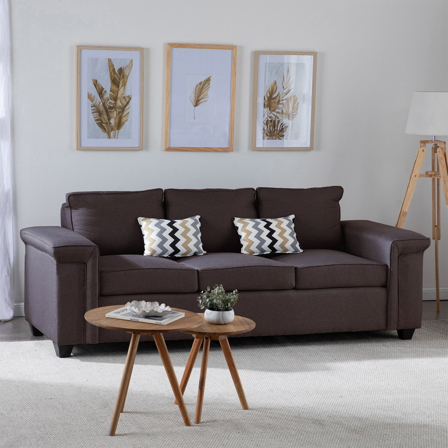 Muebles Cottoni - Sofá 3 Cuerpos Sicilia Tela Chocolate