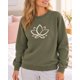 thumbnail image 2 of Poleron de Pijama Franela Mujer Flor de Loto verde M, 2 of 6