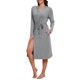 thumbnail image 4 of INSPIRE CHIC Bata larga de mujer de manga larga de rayón, bata suave con cinturón, ropa de dormir para salón, cubierta, talla S, gris, 4 of 6
