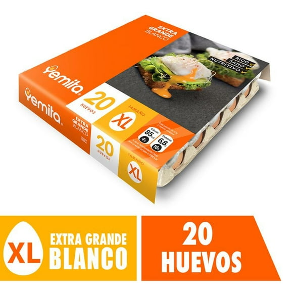 Huevos Tradicionales Extra Grande Blanco, 20 Un