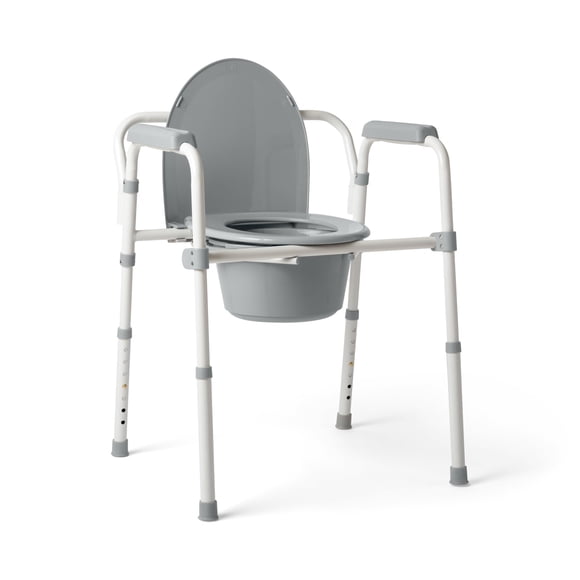 Cómoda Medline 3 en 1 de acero con asiento estándar gris