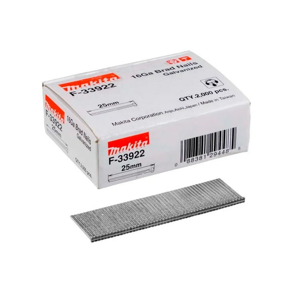 Caja clavo galvanizado 16GA 25mm Makita F-33922 gris