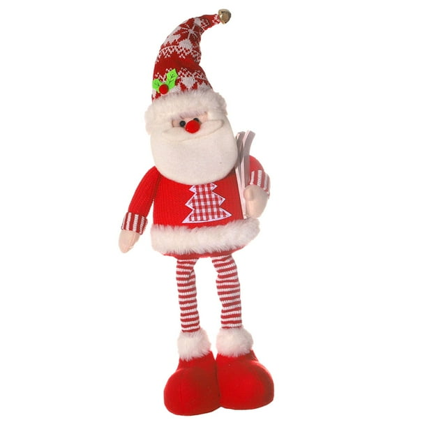 Muñeca de Navidad estirable, juguetes temáticos navideños, muñecas de felpa de piernas largas, figuras de muñecas navideñas para mesa, sala de estar, Papa Noel