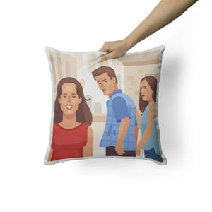 Creango - Cojin Decorativo Meme Mirada Inoportuna