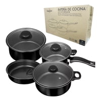 Genérico - Juego Batería Ollas 7 Piezas Antiadherente