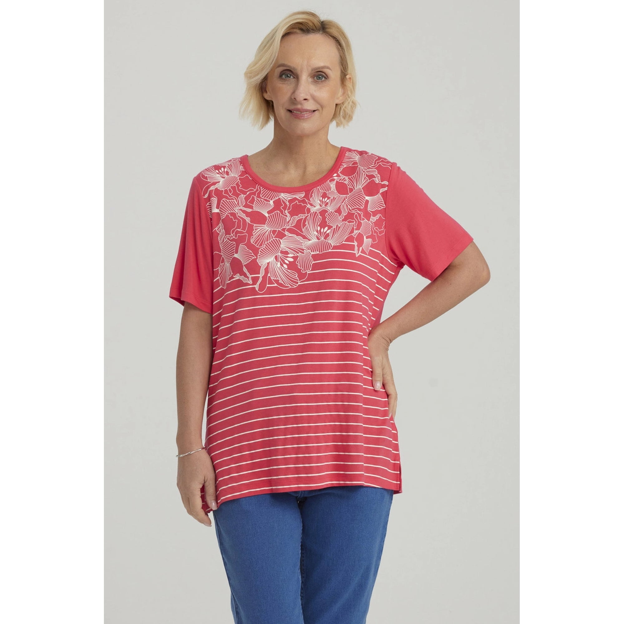 Fashionspark - Polera Mujer Estampada Fucsia