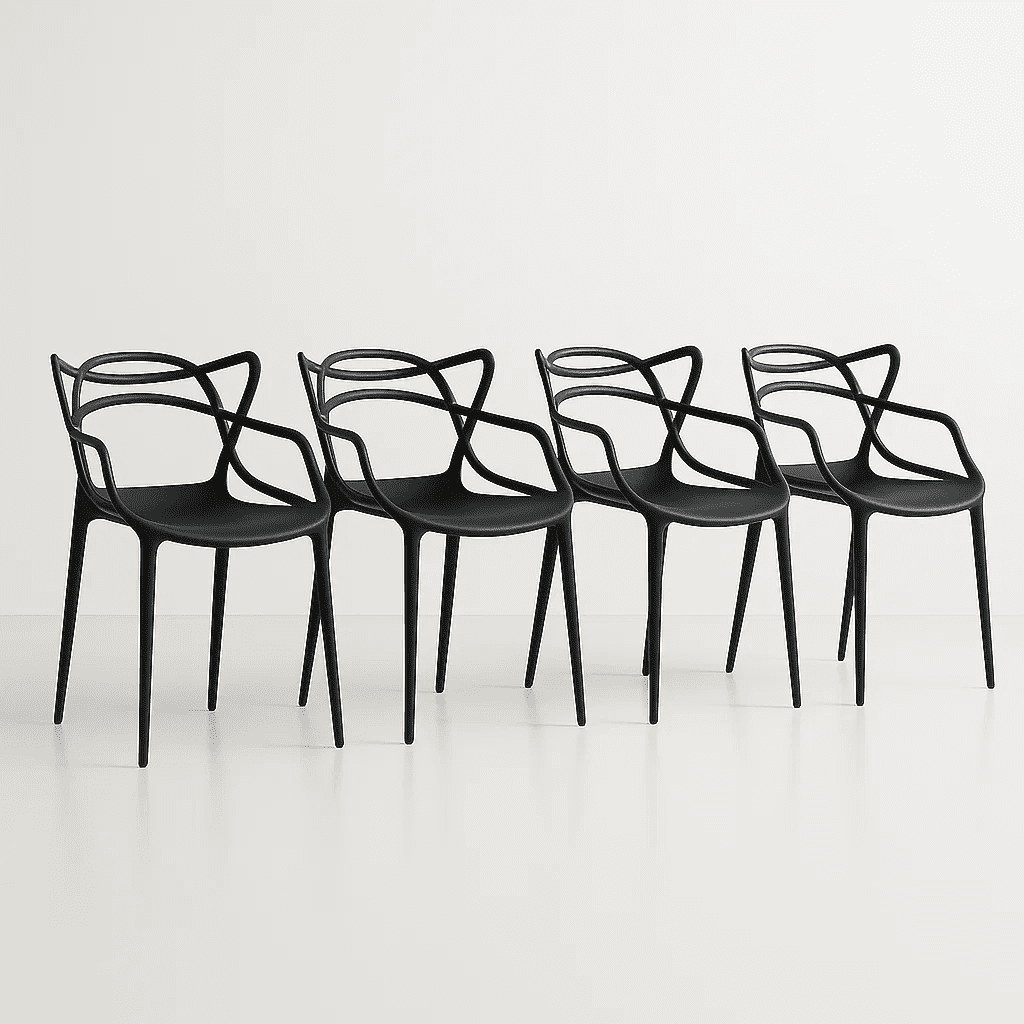 Klik Muebles - Pack De 4 Sillas De Terraza O Comedor Master - Negras