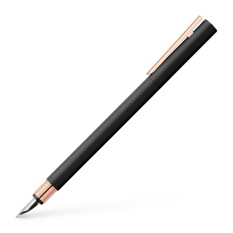 Faber Castell - Pluma Neo Slim Metal Negro, Rosegold, M Faber-Castell