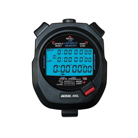Cronómetro Ultrak 490L 100 memorias duales, pantalla LED con retroiluminación