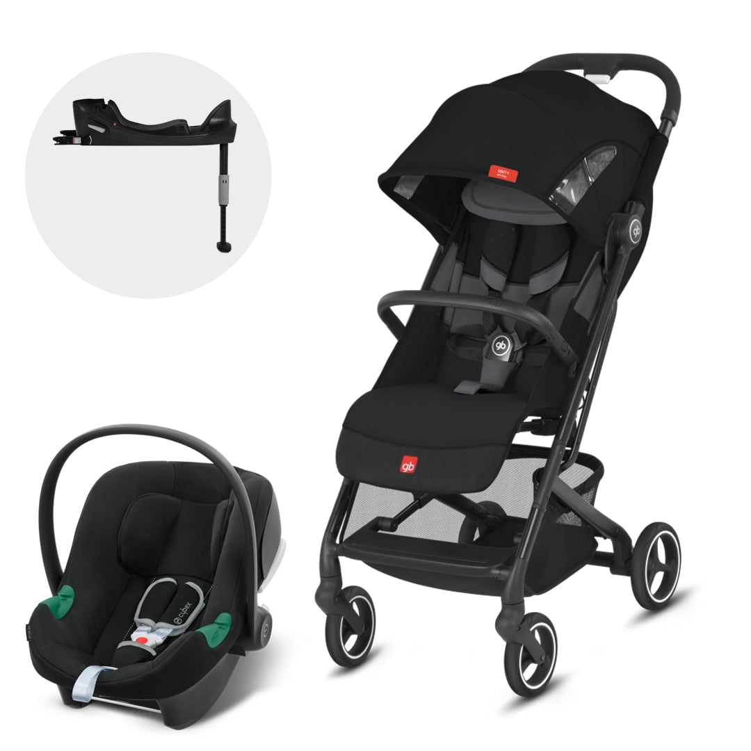Gb - Coche Travel System Qbit Plus Ac Negro + Aton B2 + Base