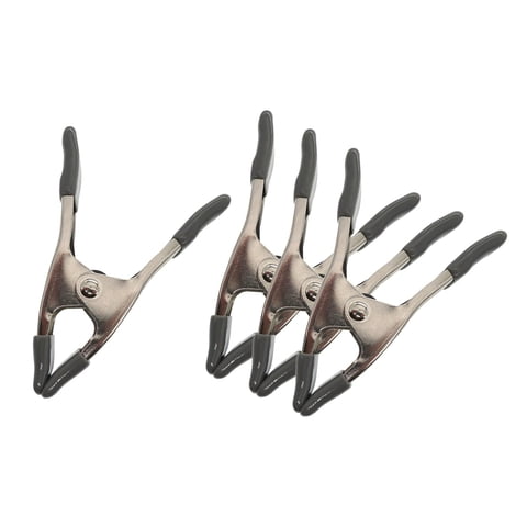 Magideal - 4X Abrazaderas De Resorte Suministros Mango Cómodo Profesional Clips De Fondo Duraderos Portátiles Para Modelo Carpintería Estudio Fotográfico Ropa De